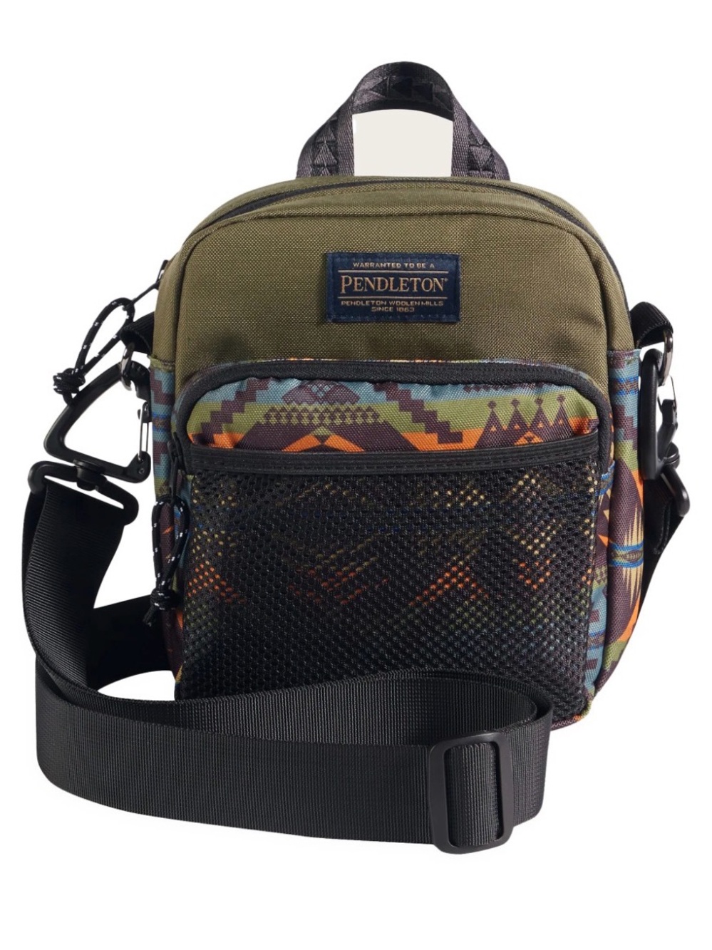 PENDLETON Mystic Lake Explorer Crossbody Bag in Olive Multi Multi Pocket